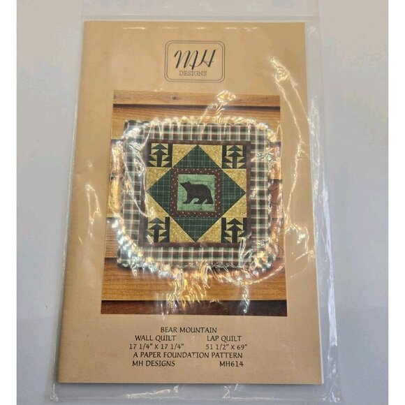 Lot Of 3 Vintage Quilting Patterns Cabin Cottage Themed Bears Quilt New - Picture 4 of 10